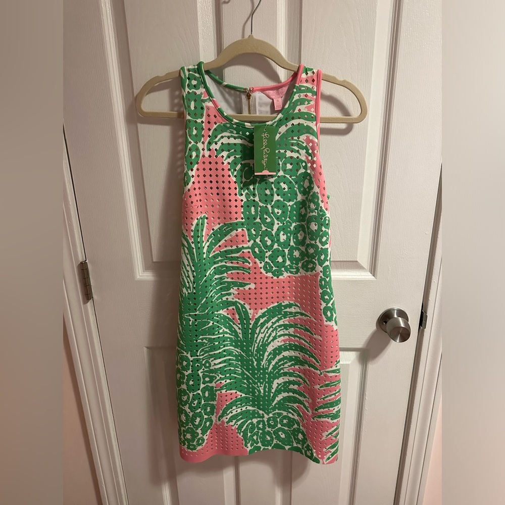 Lilly Pulitzer laser cut dress Pink Pout Flamenco